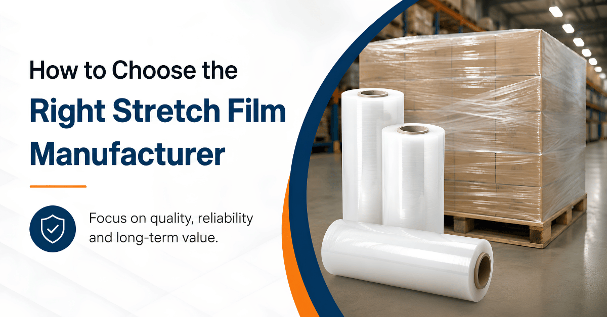 How to choose the right stretch film manufacturer in India with stretch film rolls and pallet wrapping in a warehouse environment